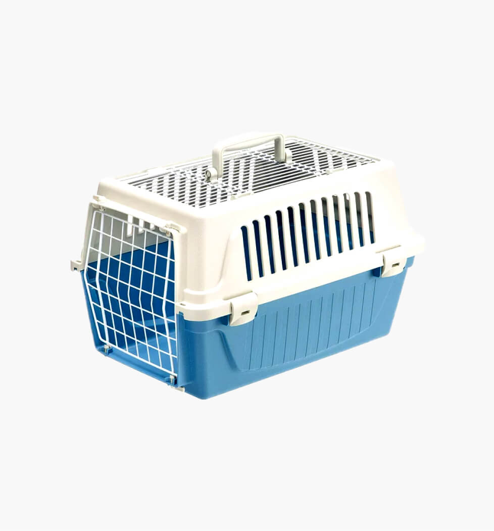 Two Door Top Load Plastic Kennel & Pet Carrier, Blue 19"